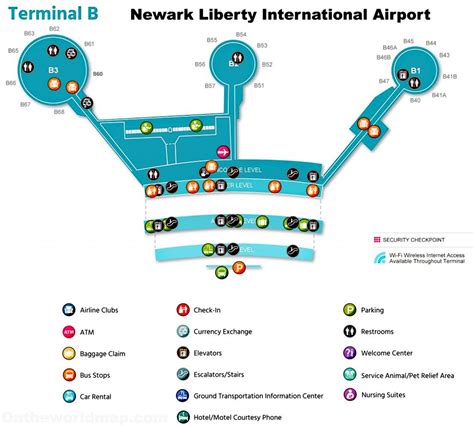 Terminal B Map Gate Newark Liberty International Airport