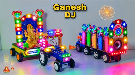 Ganpati Bappa Mini Murti Visarjan Homemade Setup Tractor Dj Loading