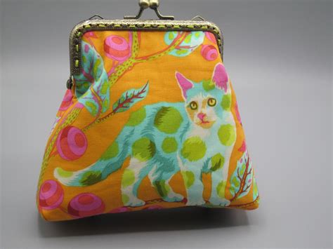 Rare Oop Tabby Road Disco Kitty Tula Pink Medium Kiss Lock Etsy