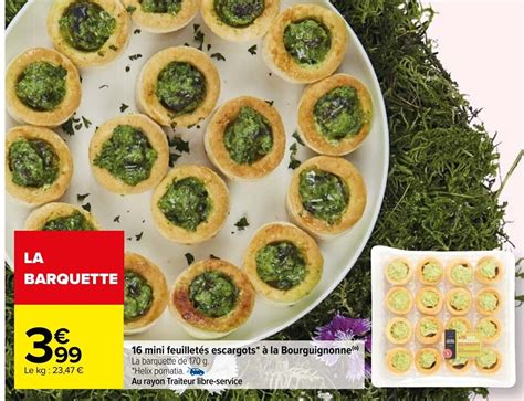 Promo Mini Feuillet S Escargots A La Bourguignonne Chez Carrefour