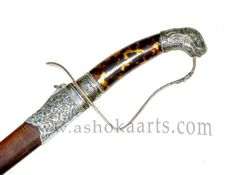 Fine Vietnamese Kiem sword with silver and tortoiseshell mounts 19th century Ashoka Arts