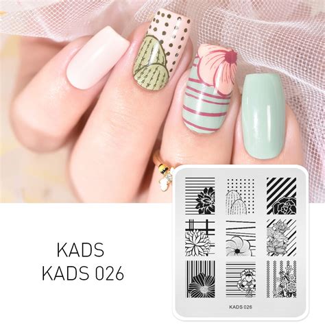 Kads Plaque De Tampon Ongles En Forme De Fleur Mod Le De Pochoir