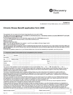 Fillable Online Chronic Illness Benefit Application Form Mst Fax