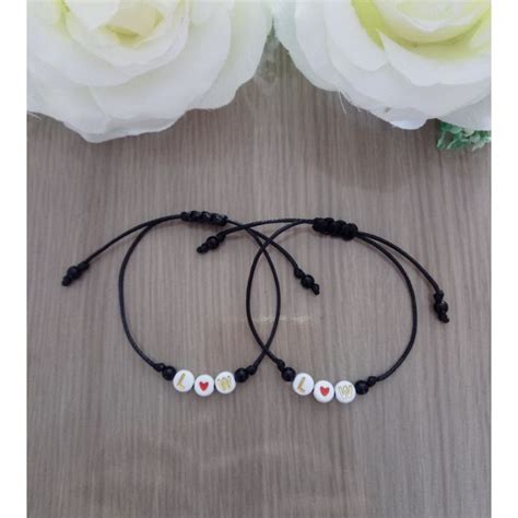 Pulseiras Para Casal Iniciais Dos Nomes Shopee Brasil