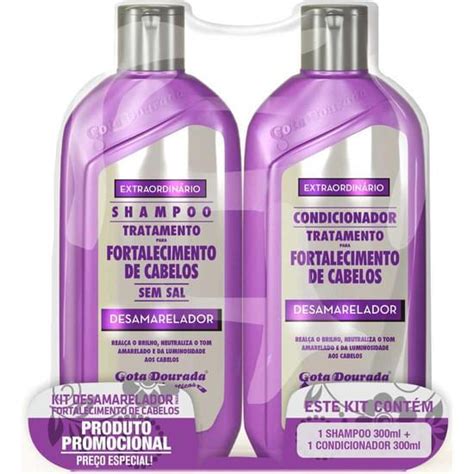 Bodegamix Kit Gota Dourada Desamarelador Shampoo E Condicionador Ml