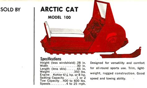 1965 ARCTIC CAT MODEL 100 BROCHURE | ArcticInsider