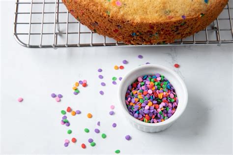 One Bowl Toaster Oven Funfetti Cake Chef Janet