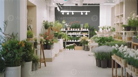 beautiful florist shop interior floral design studio generative ai