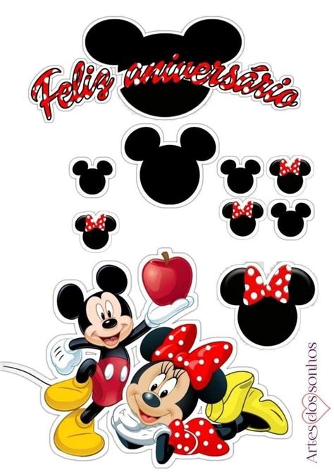 Pin De Denise Canabrava Em 1 Topo Bolo Mickey E Minnie Bolo Mickey E