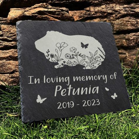 Guinea Pig Memorial Stone Pet Memory Stone Pet Loss Gift Grave Marker