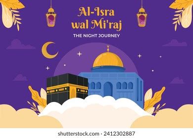 Al Isra Wal Miraj Background Isra Stock Vector (Royalty Free ...