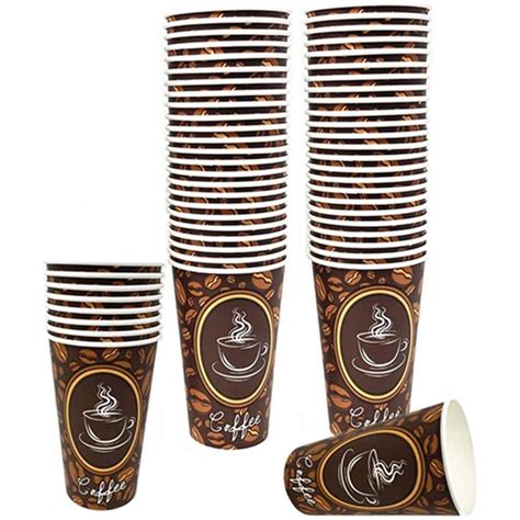 Tsyware 50 Pack - 16oz Quality Disposable Paper Hot Coffee Cups
