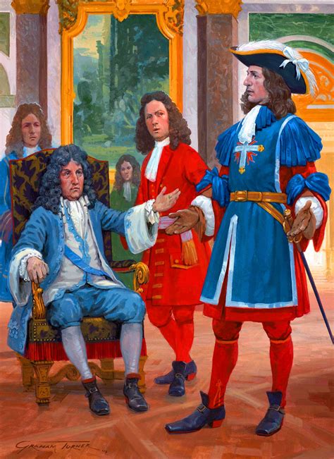 French King Approving A New Uniform For His Royal Musketeers 1688