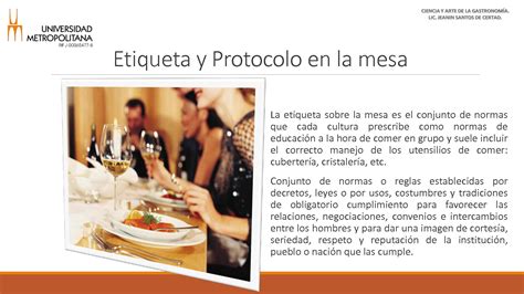 Solution Um Etiqueta Y El Protocolo En La Mesa Presentacion Studypool