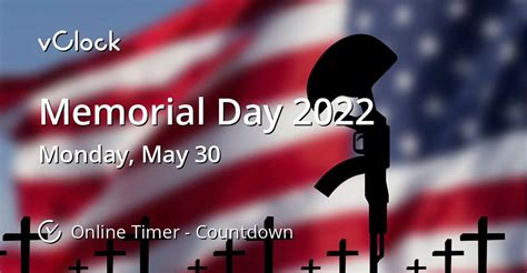 When is Memorial Day 2022 - Countdown Timer Online - vClock