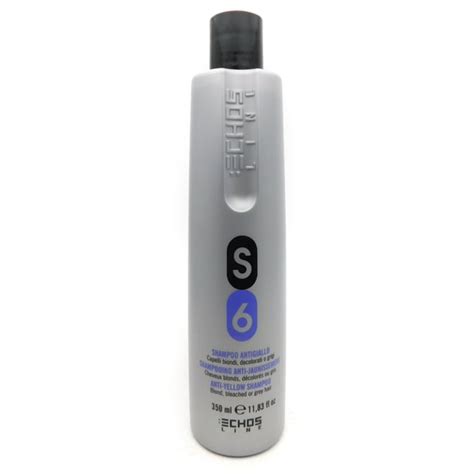 Echos Line S6 Anti Yellow Shampoo For Blonde Bleached Or Gray Hair 11