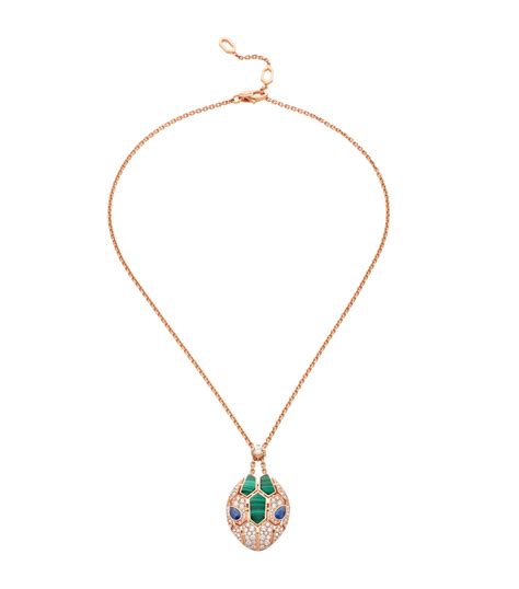 Bvlgari Rose Gold And Precious Stone Serpenti Necklace Harrods UK