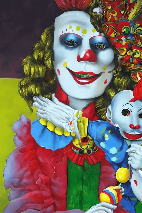 Pintura De Payaso En Un Fondo Blanco Creative Fabrica