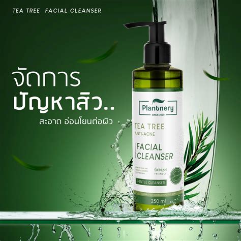 Plantnery Tea Tree Facial Cleanser 250 Mlเจลล้างหน้า สูตรลดสิว ควบคุมความมัน บอกลาปัญหาสิว