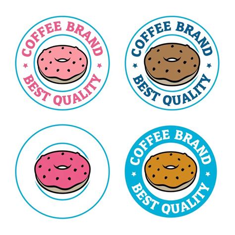 Premium Vector Colorful Round Doughnut Icon With Text Set 1