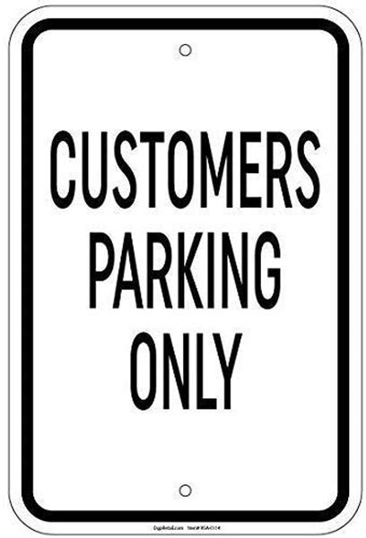 Metal Warning Signs Customer Parking Only Signs Look Reproduction Metal ...