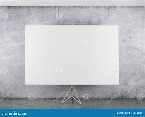 Blank Projector Canvas in the Interior Stock Illustration ...