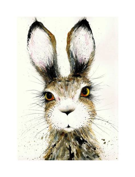 Cute Hare Print Of My Original Watercolour Cute Hare Painting By