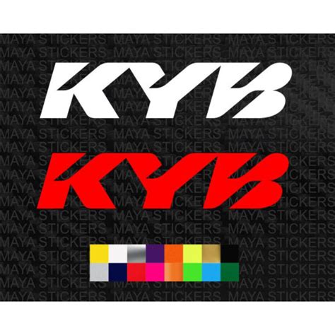 KYB logo stickers in custom colors and sizes