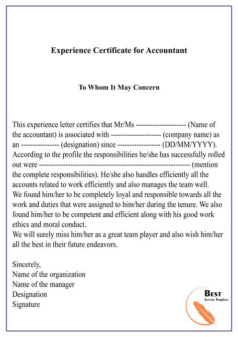 Experience Letter Format Wizardsmaz