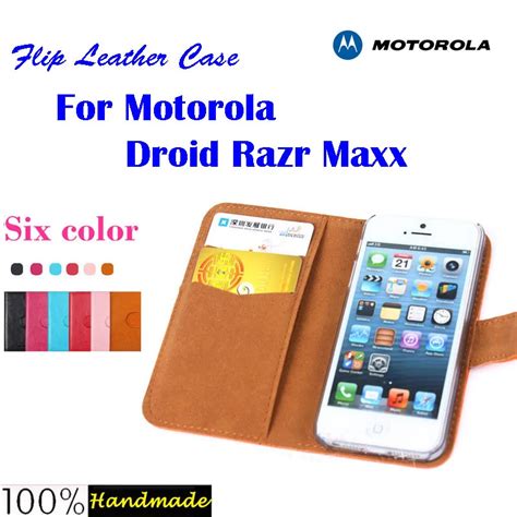 Free Shipping Flip Leather Case For Motorola Droid Razr MAXX XT910