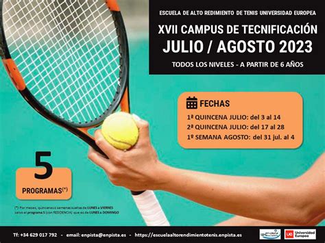 Xvii Campus De Tecnificaci N De Tenis Ue Julio Agosto