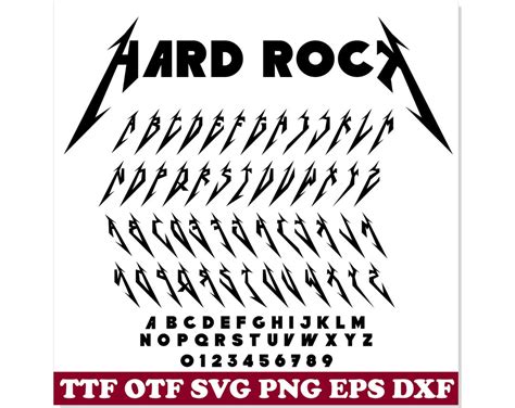 Hard Rock Font TTF, Hard Rock Font SVG, Heavy Metal Font, Rock Font Png ...