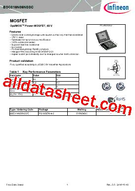 BSC016N06NSSC Datasheet PDF Infineon Technologies AG