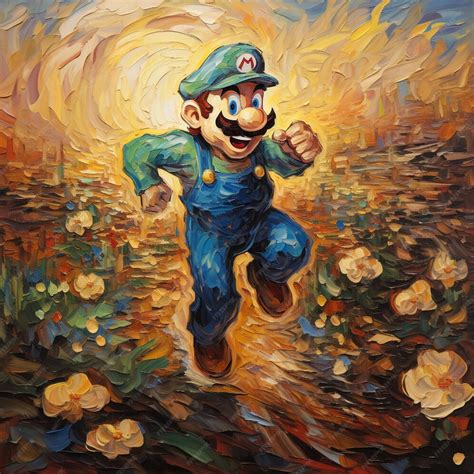 Premium AI Image | A painting of a cartoon character running in the mud