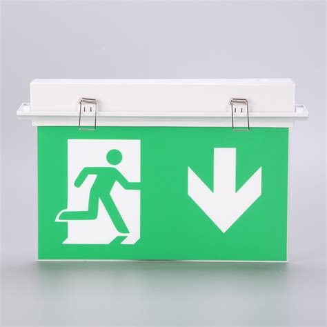 Ceiling Recessed LED Emergency Li Ion Battery Rechargeable Exit Sign