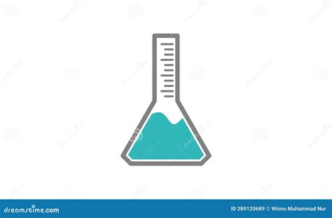 erlenmeyer flask  blue liquid illustration design vector stock