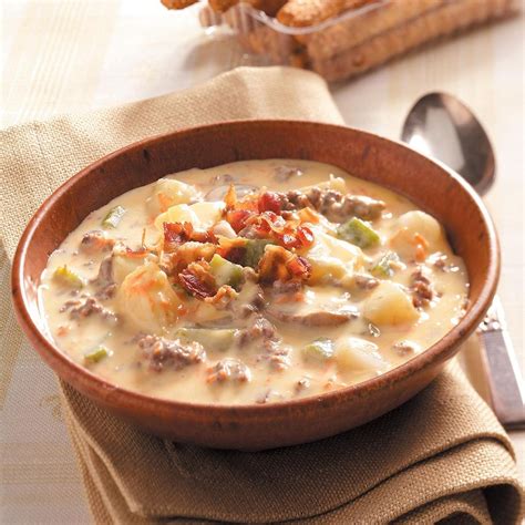 Cheeseburger Paradise Soup Recipe Taste Of Home