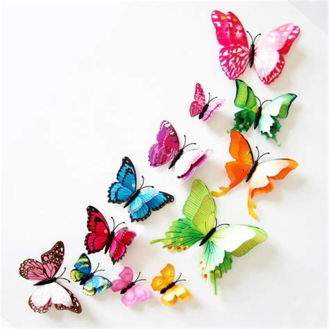 Marinavida 12pcs Magnet Butterfly Refrigerator Sticker Removable 3d Wall Sticker Home Decor