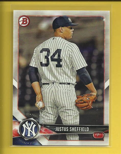 Justus Sheffield Rc Bowman Prospects Rookie Card Bp New York