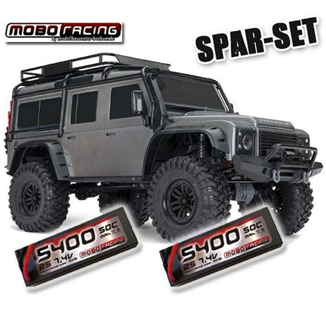 Traxxas 82056 4 Trx 4 Land Rover Defender Crawler Grau 2x 5400mah 2