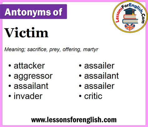 Opposite Of Victim, Antonyms Of Victim, Meaning And Example, 60% OFF