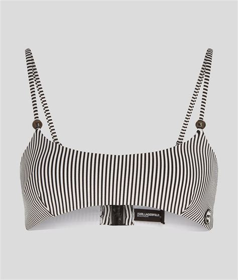 Women S IKON STRIPED BANDEAU BIKINI TOP By KARL LAGERFELD Free Shipping And Returns