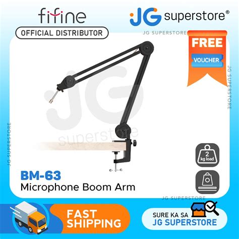 Fifine BM63 Heavy Duty Microphone Boom Arm with Triple Joint Spring ...
