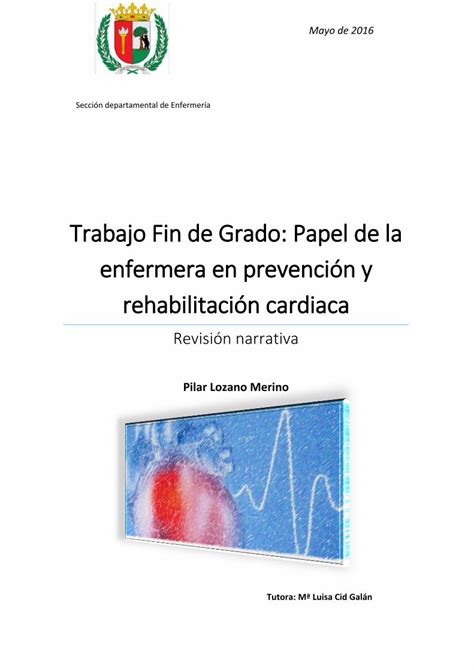 PDF Trabajo Fin de Grado Papel de la enfermera en prevención