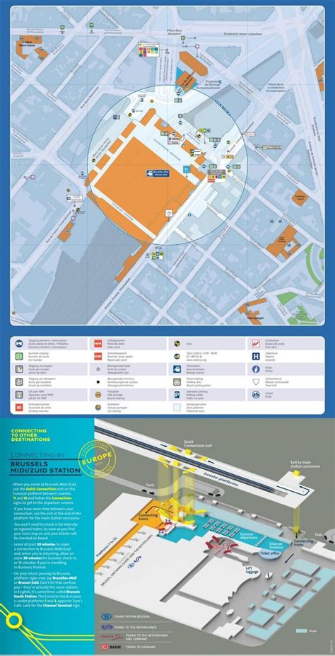 Brussels midi station map - Bruxelles midi station map (Belgium)