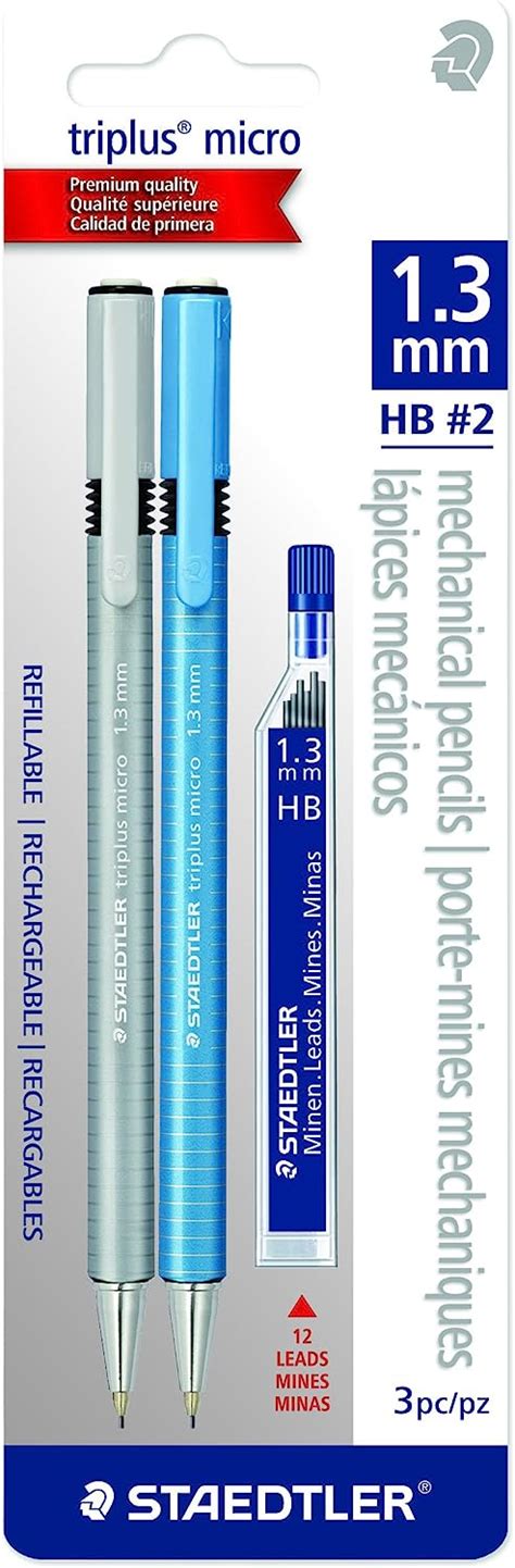 STAEDTLER Triplus Micro 77413SBKA6 Lot de 2 porte mines rétractables