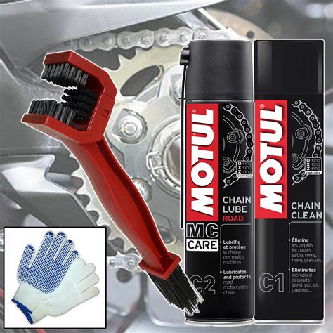 Motul Chain Care Cleaning Cleaner Lube Brush Kit For Motorbike