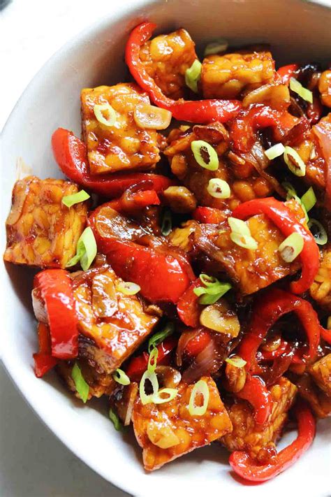 Indonesian Sweet And Spicy Indonesian Sambal Goreng Tempeh Grilled