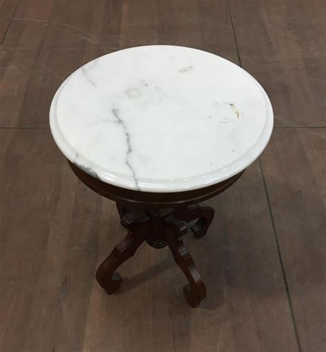 Lot - Vintage Marble Top Pedestal Table