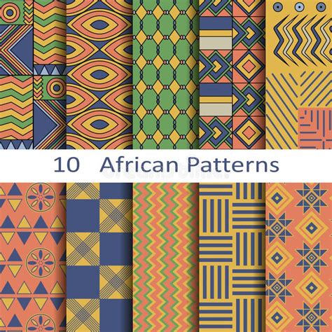 Set Of Ten African Patterns Stock Vector Image 44326118